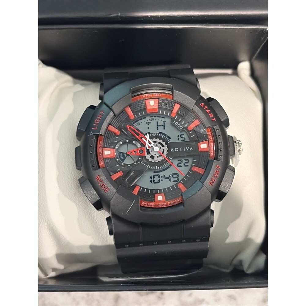 Invicta Activa X Men's Digital Watch Black Red Sport Analog 56mm ACW498-001